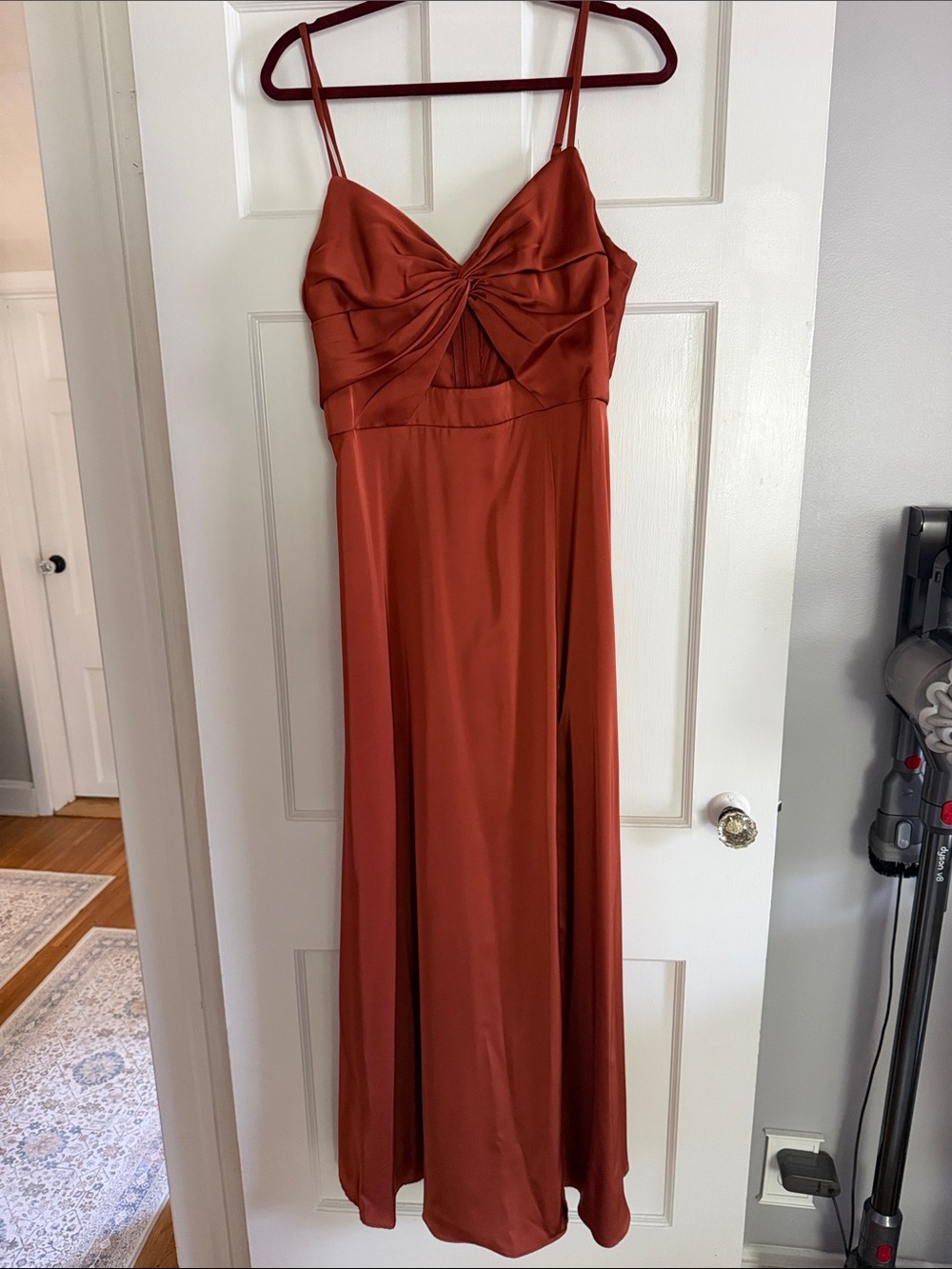Azazie Jenna Bridesmaid dress in Auburn stretch satin